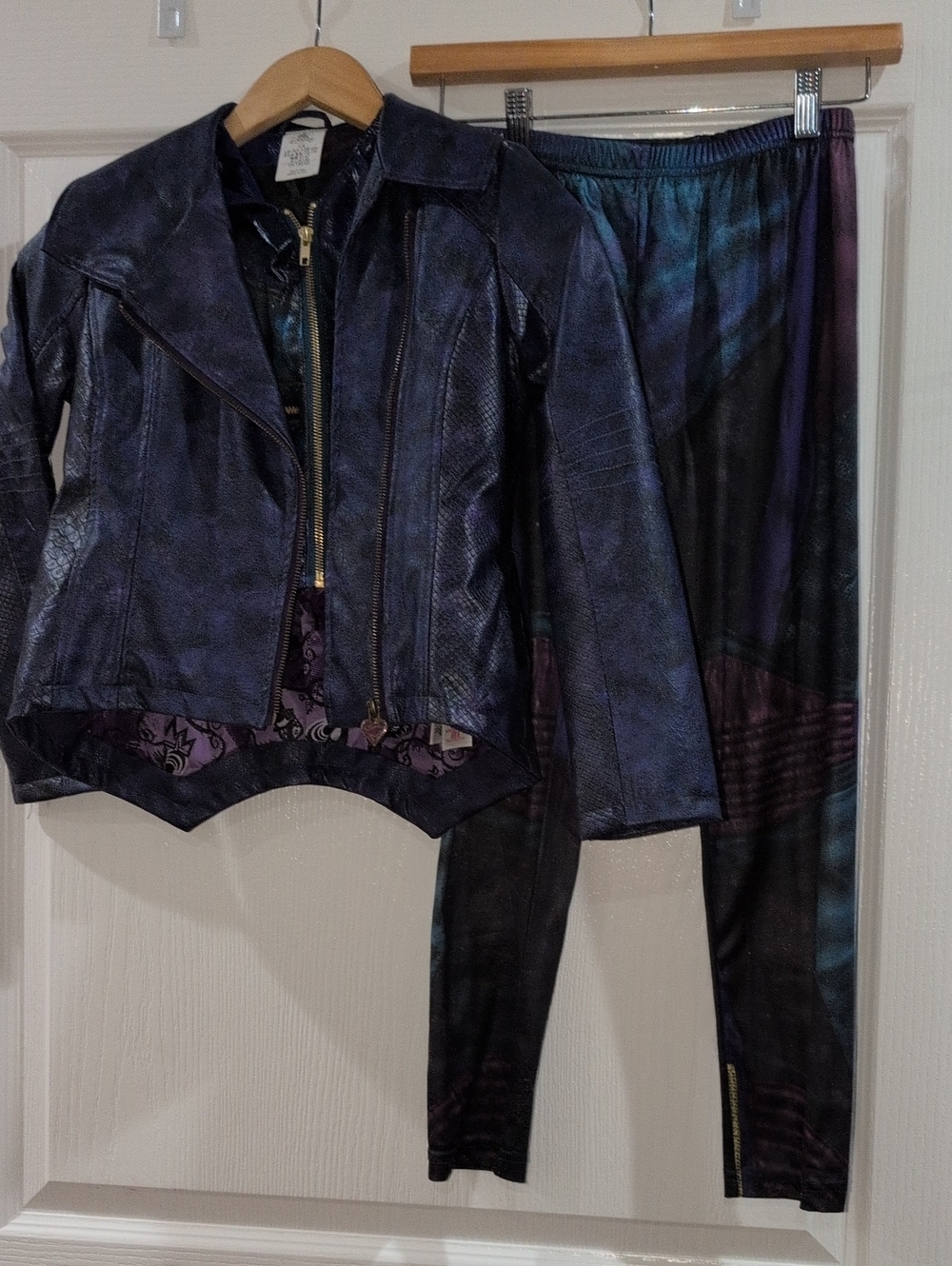 Disney Store Descendants 2 Mal Costume 3 Pc Jacket Vest Leggings Girls 7/8